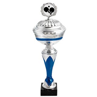 Pokal Schwerin 31 cm silber/blau