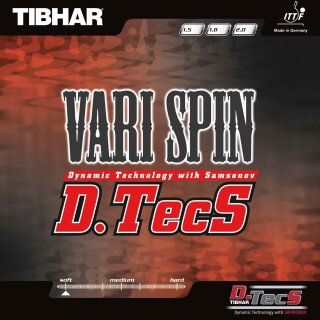 TIBHAR Belag Vari Spin D.Tec.S.  schwarz  1,8 mm